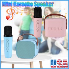 Mini Karaoke Speaker W/Wireless Microphone for Kids Portable Bluetooth Speaker