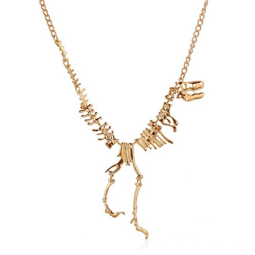 Dinosaur T-Rex Bone Fashion Statement Necklace Chain Pendant Halloween Jewellery - Picture 4 of 6