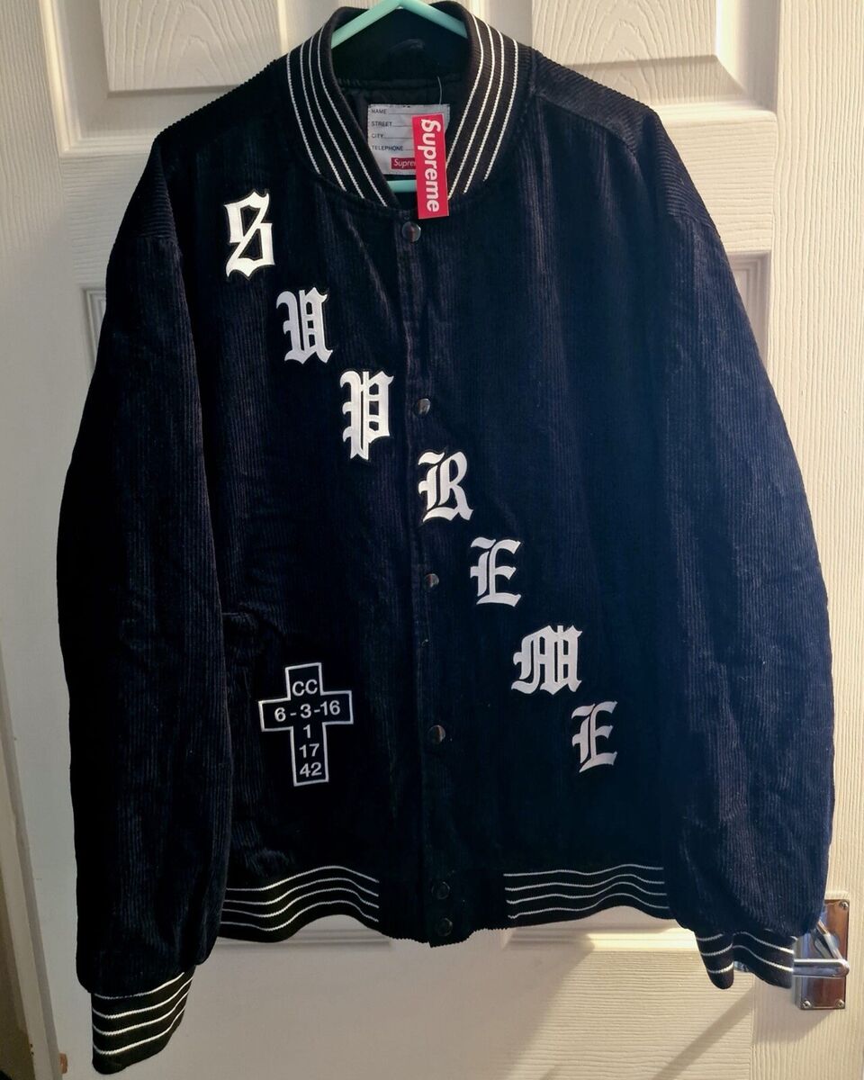 Supreme Old English Corduroy Varsity Jacket Supreme Old