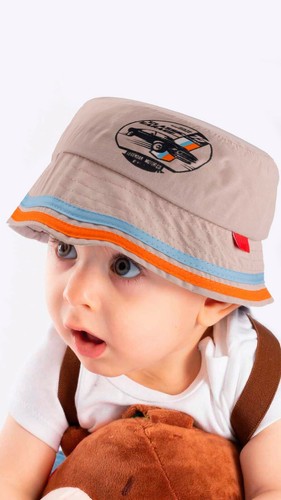 Baby Boy Garage Cartoon Design Hat - Fedora Summer Hat for Kids 4-8 Years - Picture 8 of 17