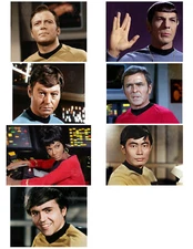 7 Photos Entire Cast Star Trek Kirk Spock McCoy Scotty Uhura Sulu  Chekov 8x10