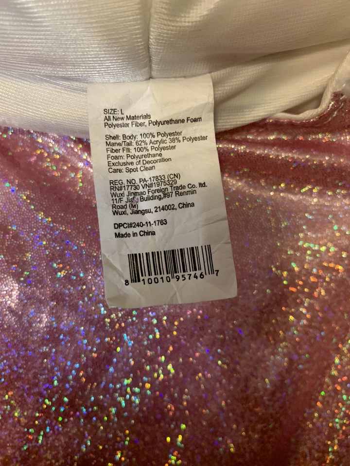 Disfraz de mascota unicornio adulto talla L multicolor Foto 2 de 4