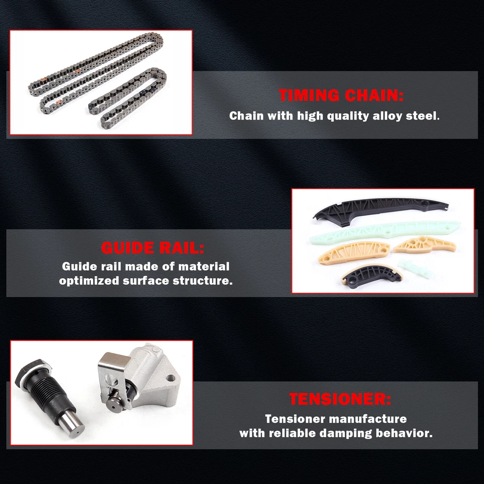 Kit de cadena de distribución para Audi A3 2008-2013 2009-2015 Audi TT quattro 06K109467 Foto 4 de 4