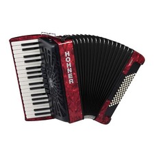 Hohner Bravo III 72 Chromatic Piano Key Accordion Pearl Red 