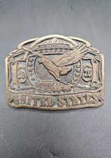 Vintage United States of America 1976 Bicentennial Brass Eagle Belt Buckle USA