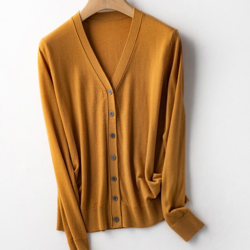 Womens Cardigan V Neck Long Sleeve Slim Fit Sweaters Fall Outwear Knitwear Tops - 第 16/18 張圖片