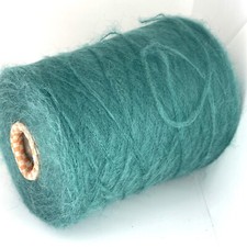 Turquoise Blue MOHAIR WOOL LACE WEIGHT Yarn on Cone for Crafts USA TARIFF FREE 