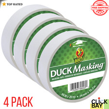  4 PACKS Duck Brand White Masking Tape, 0.94 in. x 20 yd.