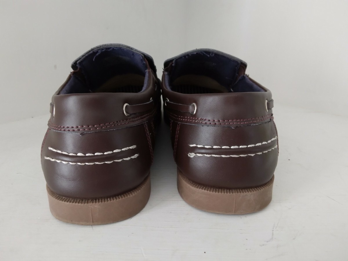 Tansmith Slip-on Boat Shoe Loafer Brown Leather Mens Size US 