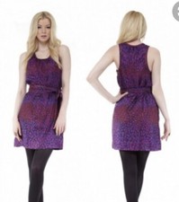 MARC by MARC JACOBS Purple Animal  Leopard 100% Silk Belted Dress Size L Jungle