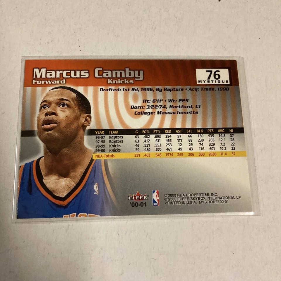 2000-01 Fleer Mystique Marcus Camby New York Knicks #76 - Image 2 of 4