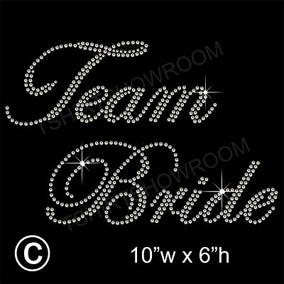 Team Braut Party Strass Transfer Hotfix Aufbügeln Motiv Applikation + ein kostenloses Geschenk