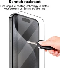  Wholesale For iPhone 16 Pro Max Tempered Glass Screen Protector Case Friendly 