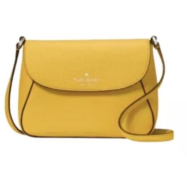 Kate Spade Monica Mini Flap Crossbody Bag Daffodil Leather Purse KF364 MSRP $259