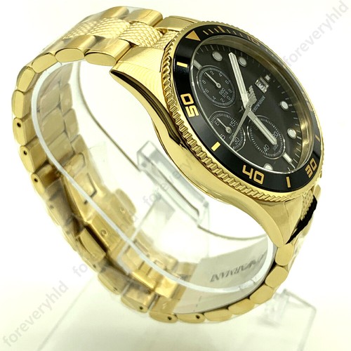 Emporio Armani AR5857 Gold Tone Stainless Steel Analog Black Dial Men's Watch - Picture 5 of 5