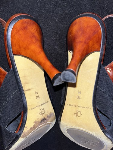 Donald J. Pliner Peep Toe Sling Back Cuban Heel Mix Tones Size 10M Woman's - Picture 10 of 14