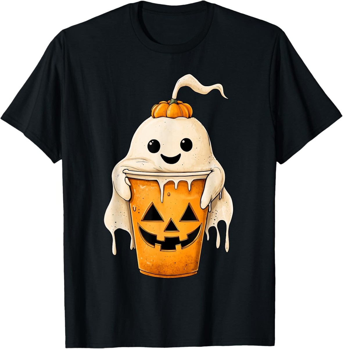 Halloween Ghost Iced Coffee with Pumpkin Fun Spooky Season Gift