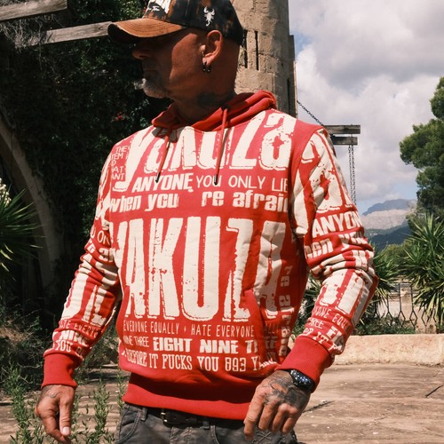 Neuer Yakuza Herren Anyone Allover Kapuzenpullover - Ribbon Red - Gr. M