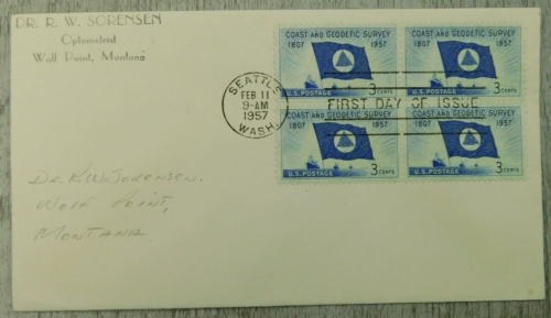 1st Day Issue Coast and Geodetic Survey Seattle WA 1957 VTG Stamp Envelope Cover - Picture 1 of 4