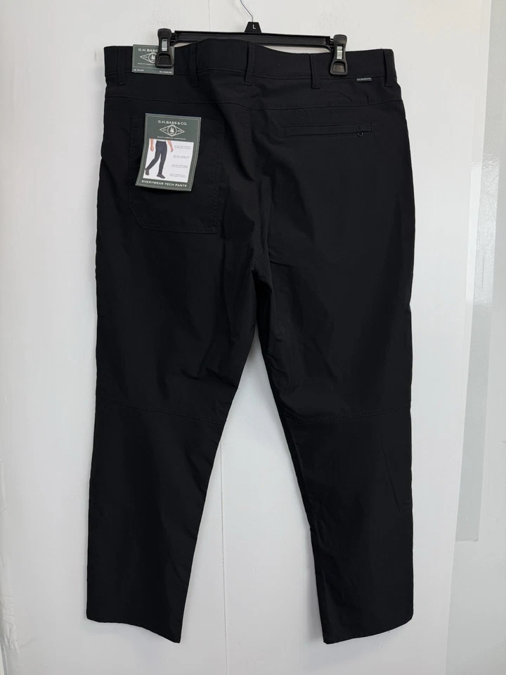 G.H. Bass & Co Mens Size 38x30 Everywhere Tech Pants Black Comfort Waist NEW - Image 3 of 4