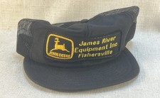 Vintage John Deere Snapback Hat Black Big Patch Mesh Trucker Hat Louisville Mfg