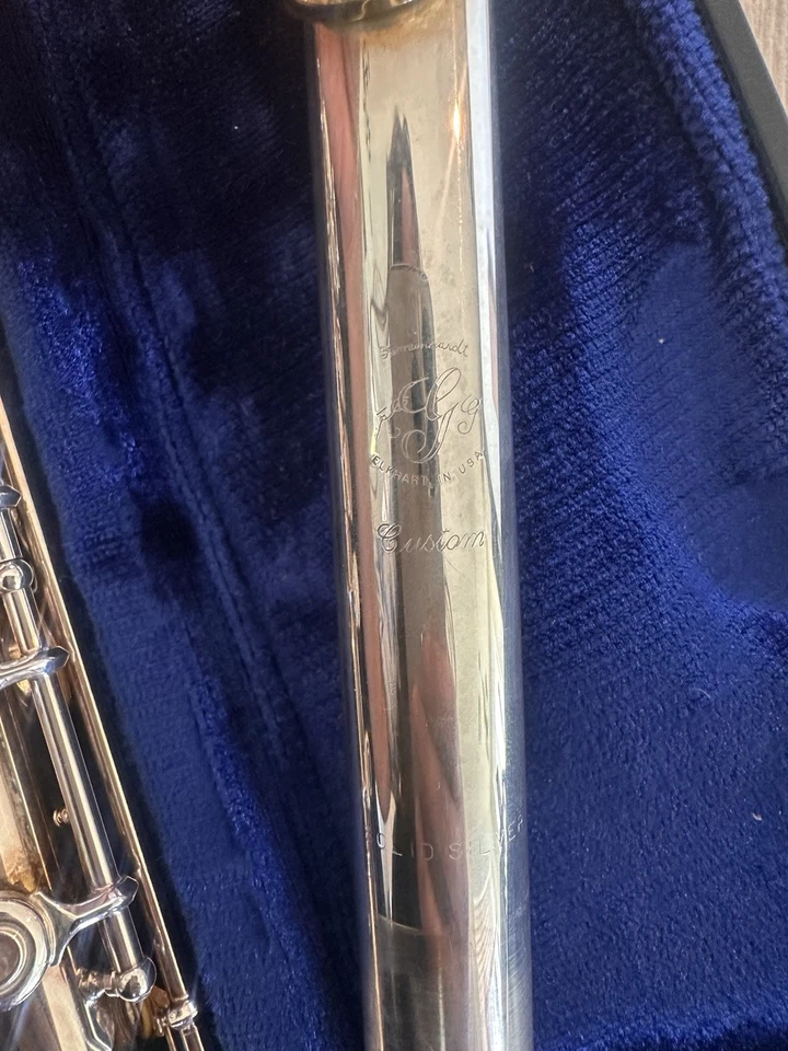 GEMEINHARDT 50 Series Flute Solid Silver H1 Headjoint - 53SHB Gold Plated Riser - Image 4 of 4