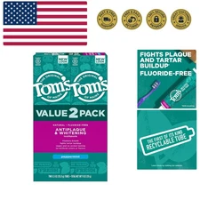 Fluoride-Free Antiplaque & Whitening Natural Toothpaste, Peppermint, 5.5 oz. ...