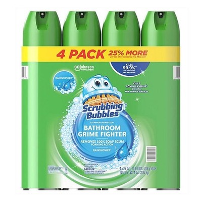 Scrubbing Bubbles Bathroom Cleaner, Rainshower, 25 oz., - Choose Count 4/8/12ct.