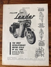 Ariel Leader 250cc Two Stroke Twin 1958 Vintage Motorcycle Advert