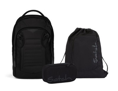 Satch, Schulrucksack-Set MATCH PLUS Blackjack 3-teilig