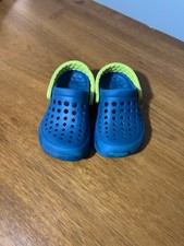 Toddler Crocs Clogs Size C6/C7 Blue Green Sli...