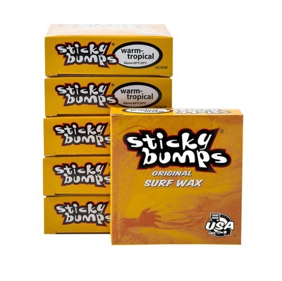 Sticky Bumps Warm/Tropical Surf Wax - 6 Pack | Long-Lasting One Size, White 
