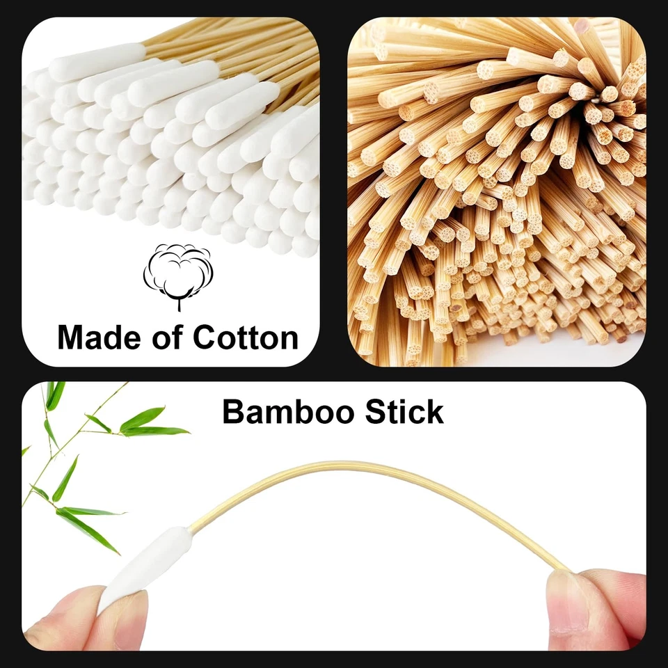 100 Pcs Long Cotton Swab for Dogs Ears – 6-Inch Long Cotton Swab with Bamboo ... - Image 4 of 4