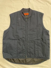 Vintage Red Kap Vest Men’s XL Blue Insulated Puffer Workwear Talon Full Zip USA