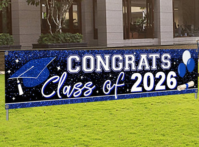 9.8ft Class of 2026 Graduation Banner Congrats Grad Yard Sign Party Decoration