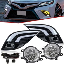 For Toyota Camry SE/XSE 2018-2020 LED DRL Daytime Light Fog Lamp w/ Turn Signal