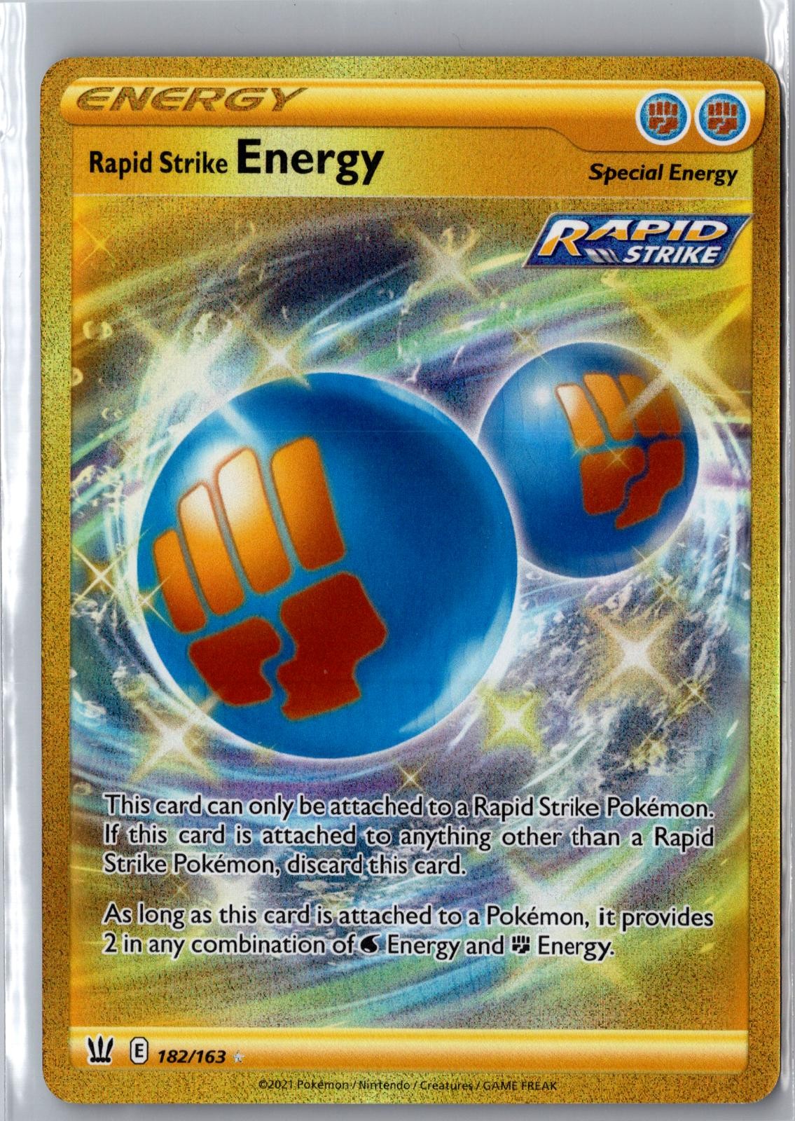 Rapid Strike Energy 182/163 Secret Rare Battle Styles Pokemon Holo Near Mint