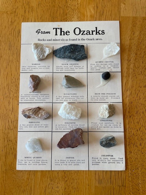 Vintage Rock Minerals Collection - 12 specimens "From The Ozarks" - see pictures