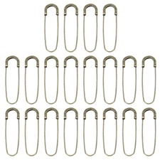 20pcs Large Safety Pins 80mm 3.15 Inch Metal Safety Pins Clips Bronze Tone