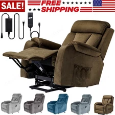 Recliner Chair Power Lift for Elderly Remote Control Comfy Single Sofa W/Remoter