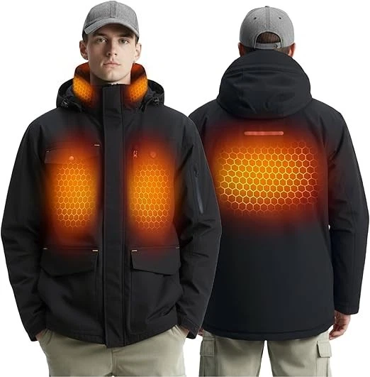 InoKraft Heated Jacket for Men with Rechargable Battery and USB-C Cable, Winter