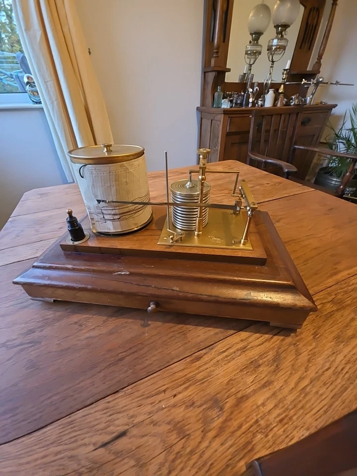 Vintage Barograph Recording Barometer by Short & Mason - Image 4 of 4