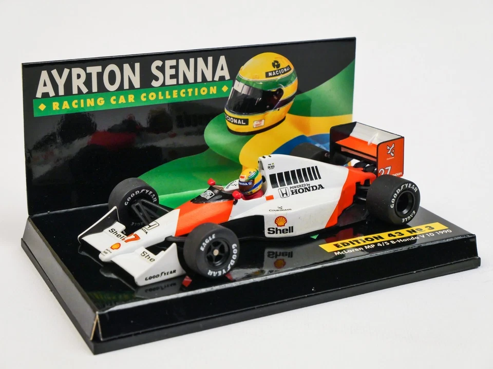 AYRTON SENNA 1:43 McLaren MP4/5 B 1990 Minichamps Edition 43 n3 World Champion - Immagine 2 di 4