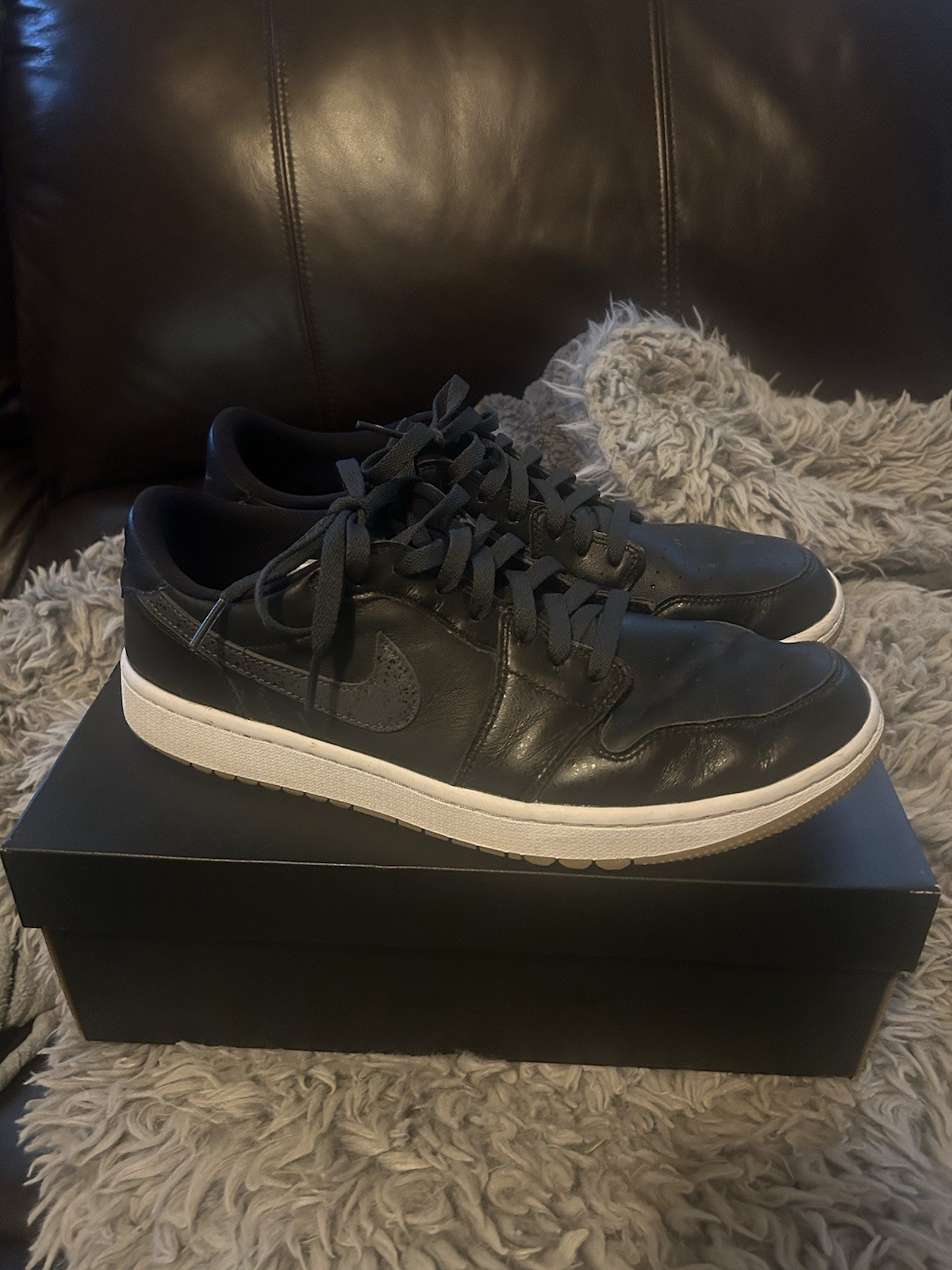 SAOLA Nike Air Jordan 1 Low G Nero Bianco Gomma DD9315 005 Scarpe da Golf Uomo Taglia 11 1 2