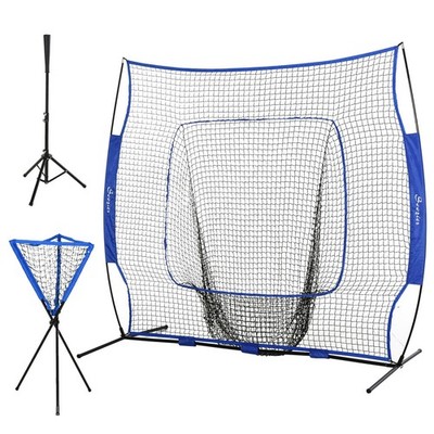 Baseball Softball Practice Net Set Portable Hitting Pitching Batting Training