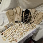 Vtg Lot 175 Trifari Brooch Earrings Monet Signed Unsign Necklace GOLD TONE 5.5#