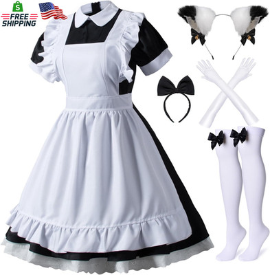 Wannsee Japanese Anime 6Pcs Lolita French Maid Apron Fancy Dress Cosplay Costume