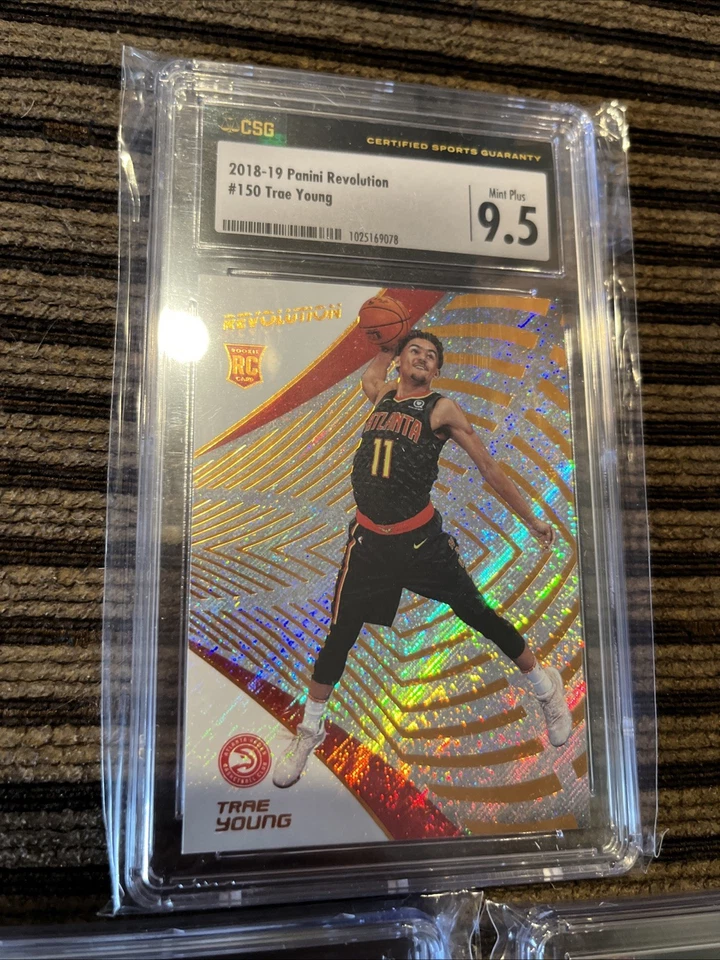 2018-19 Panini Prizm Trae Young Rc Lot 3x Green Select Revolution CSG  - Image 4 of 4