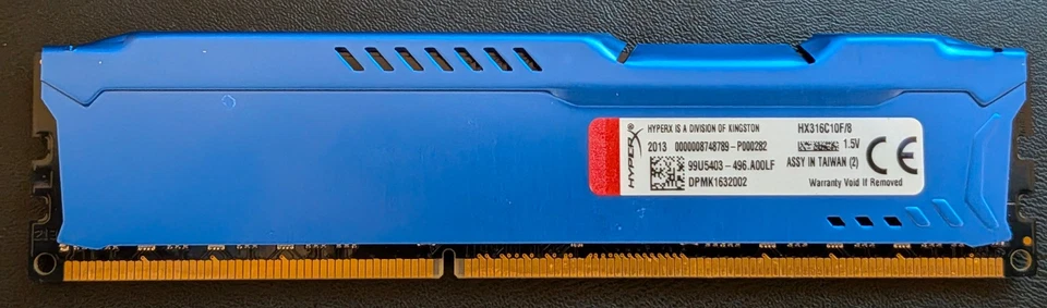 Kingston HyperX FURY Blue Series 8GB PC3-12800 DDR3-1600MHz RAM HX316C10F/8 - Image 2 of 2