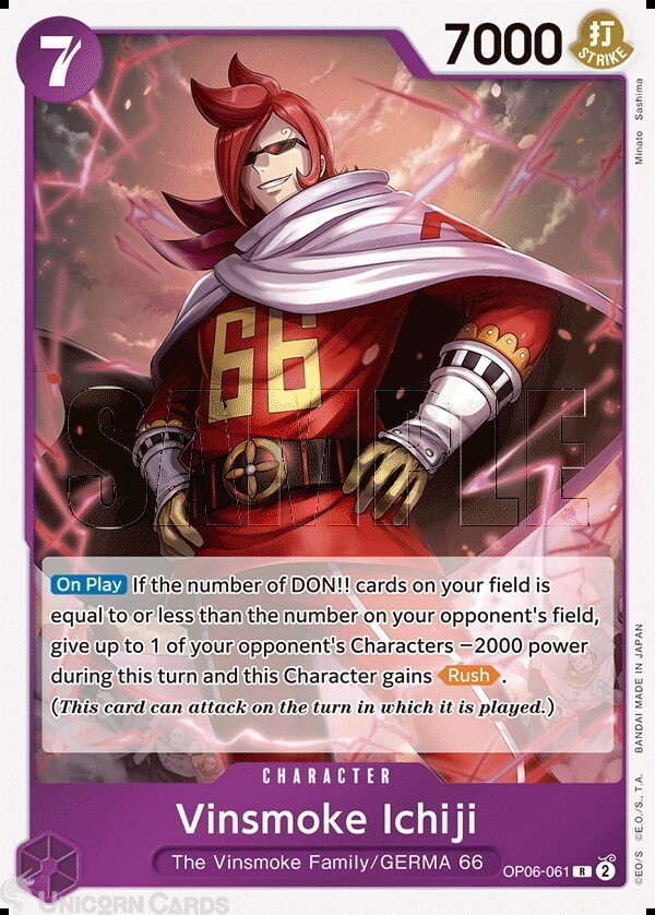 OP06-061 Vinsmoke Ichiji : Rare One Piece English TCG Card : OP06: Wings Of The